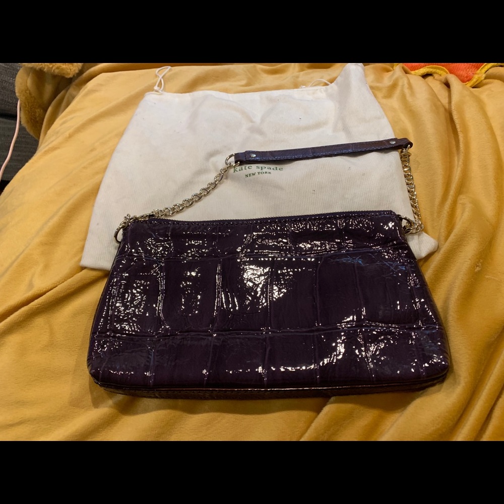 Kate Spade Purple Croc Patent Leather Handbag